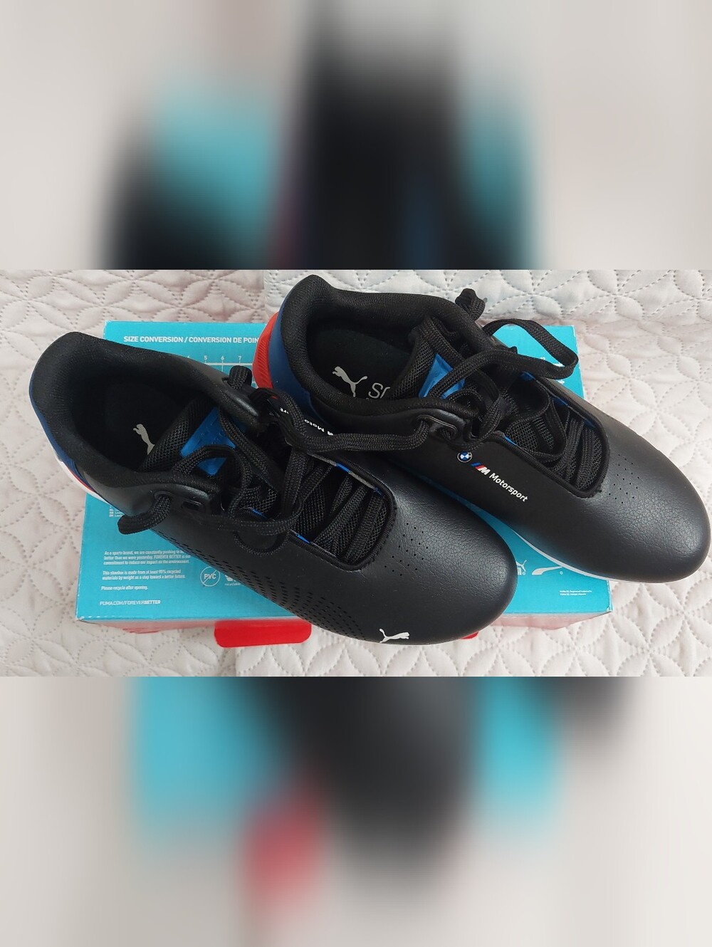 Puma Black with Blue & Red Kids Motorsport Sneakers - Picture 2 of 7